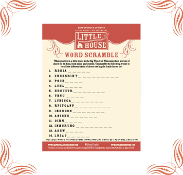Little House Word Scramble