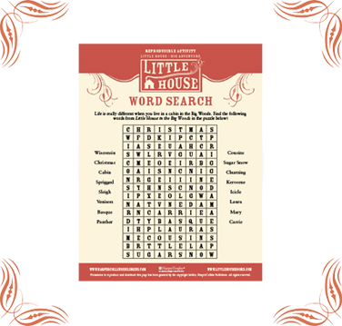 Little House Word Search